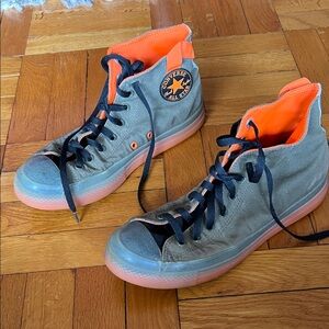 Converse Canvas High-Tops - Green and Orange